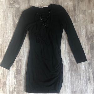 Long-sleeve black dress
